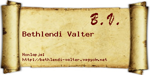 Bethlendi Valter névjegykártya